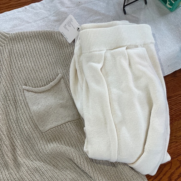 Free People Freya Sweater Set in Oatmeal/ Bone Combo Sz M NWT $128R - Picture 11 of 11